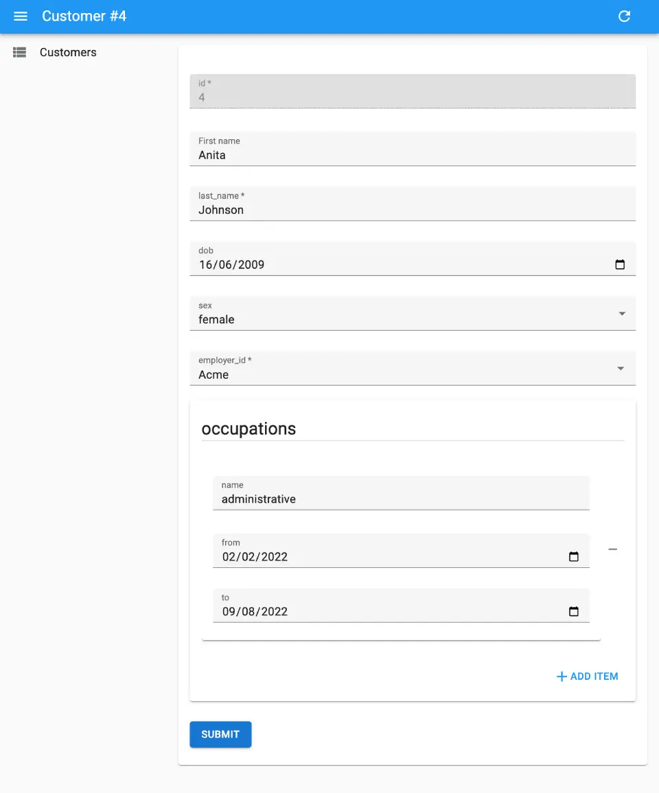 json schema form
