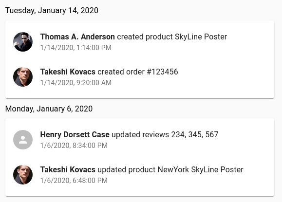 Timeline component